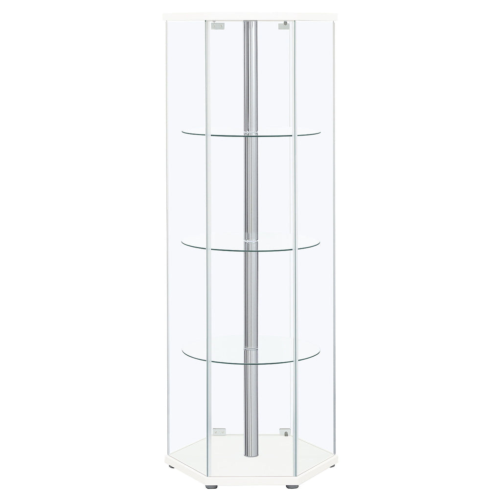 Tenley - 4 Shelf Curio Cabinet With Hexagonal Design