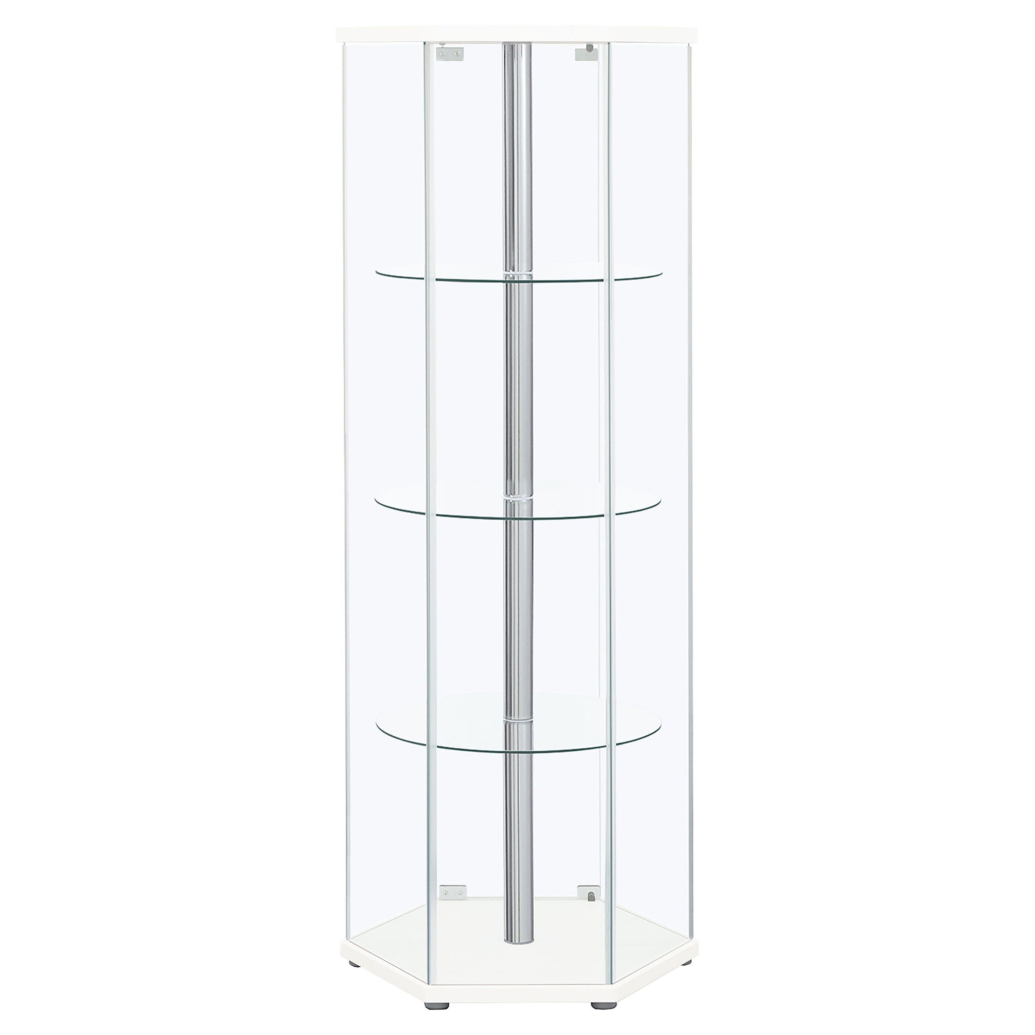 Tenley - 4 Shelf Curio Cabinet With Hexagonal Design