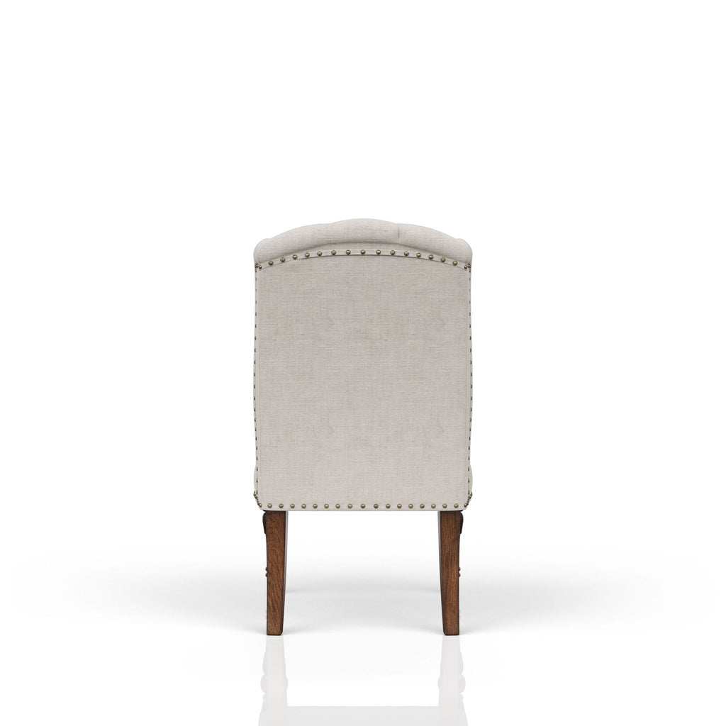 Upholstered Wing Host Chair - Light Gray