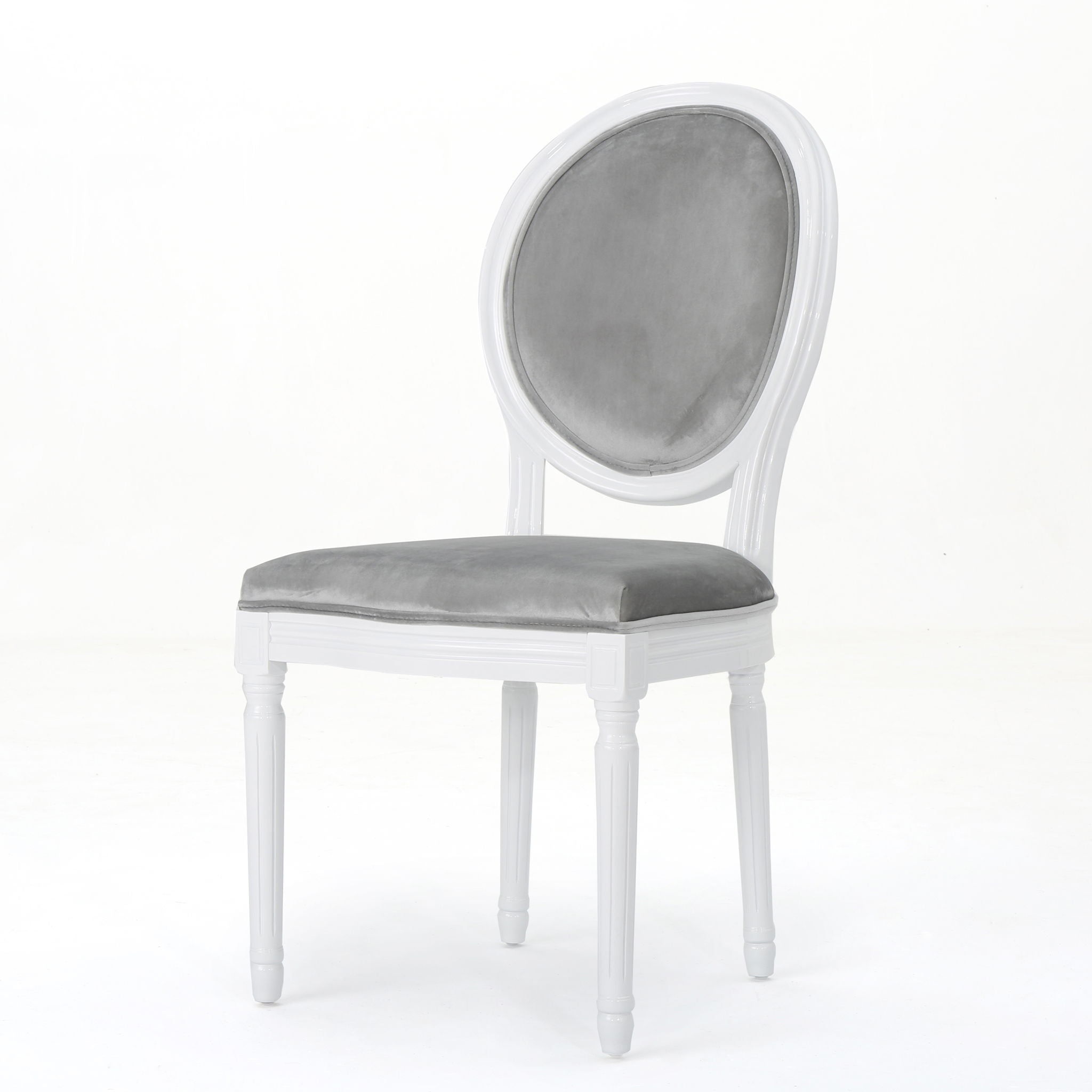 French Country Dining Chair Set With Round Backrest