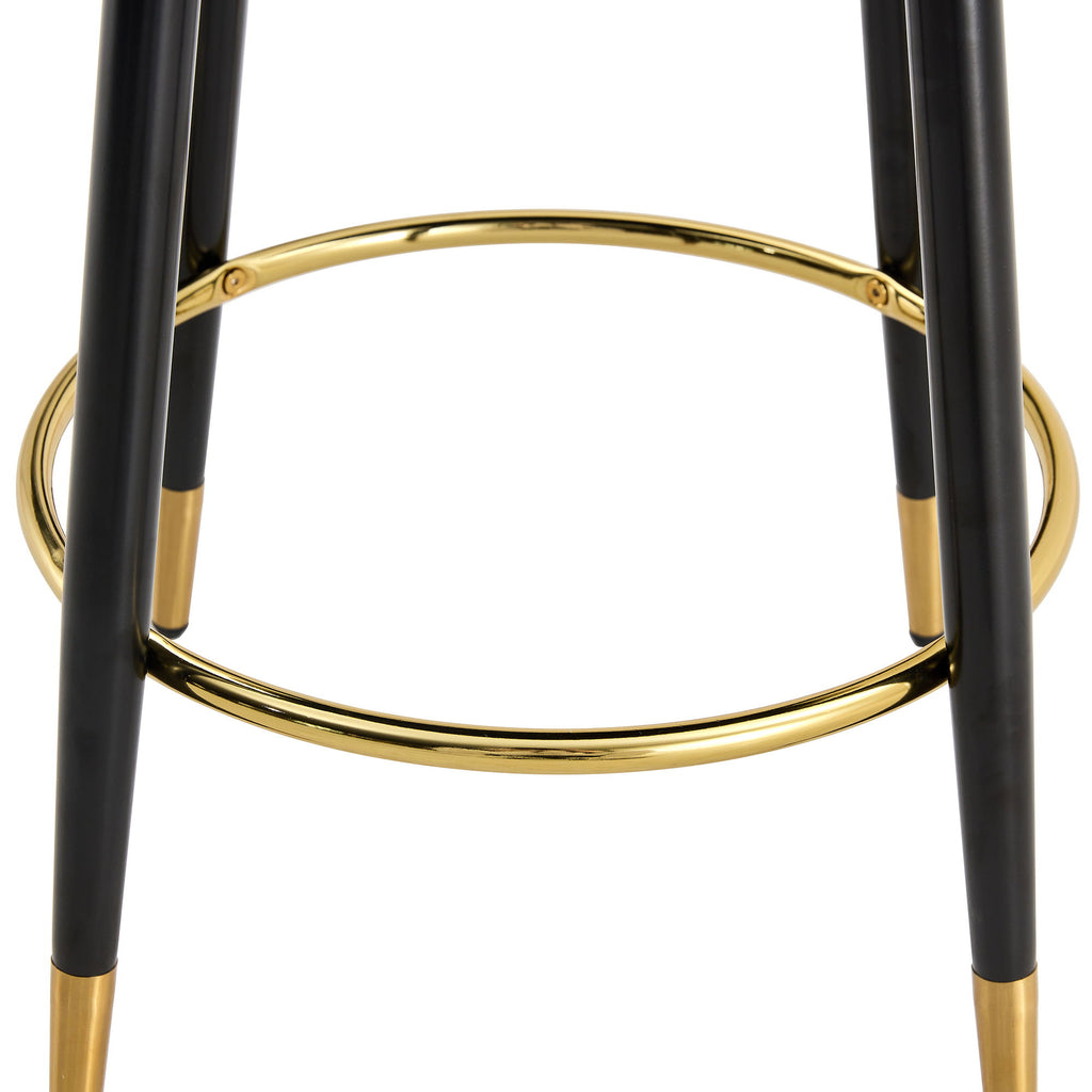 Modern Upholstered 360° Rotatable Bar Chair With Metal Legs For Dining Room (Set of 2)