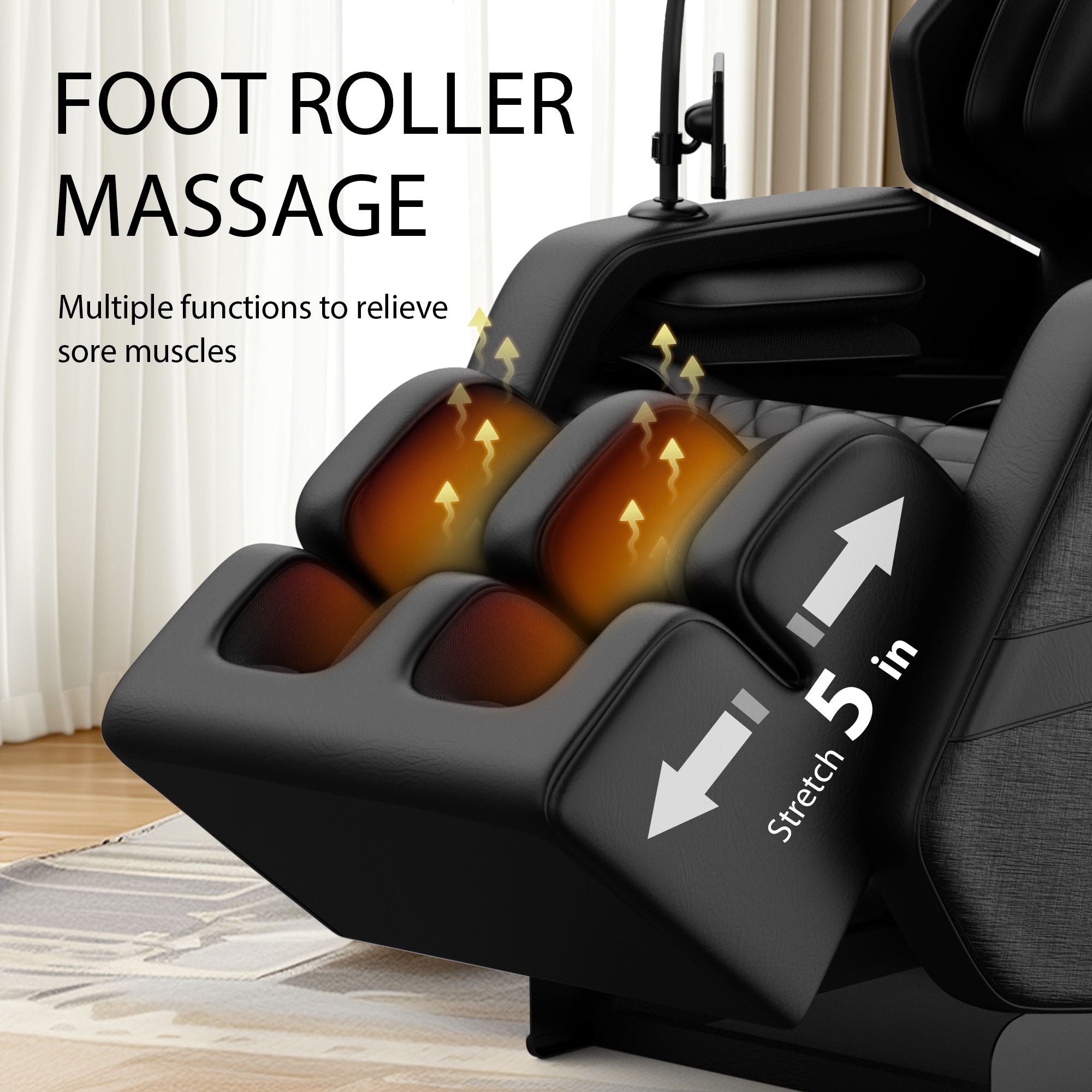 Massage Chair Recliner With Zero Gravity, Full Body Air Pressure - Black