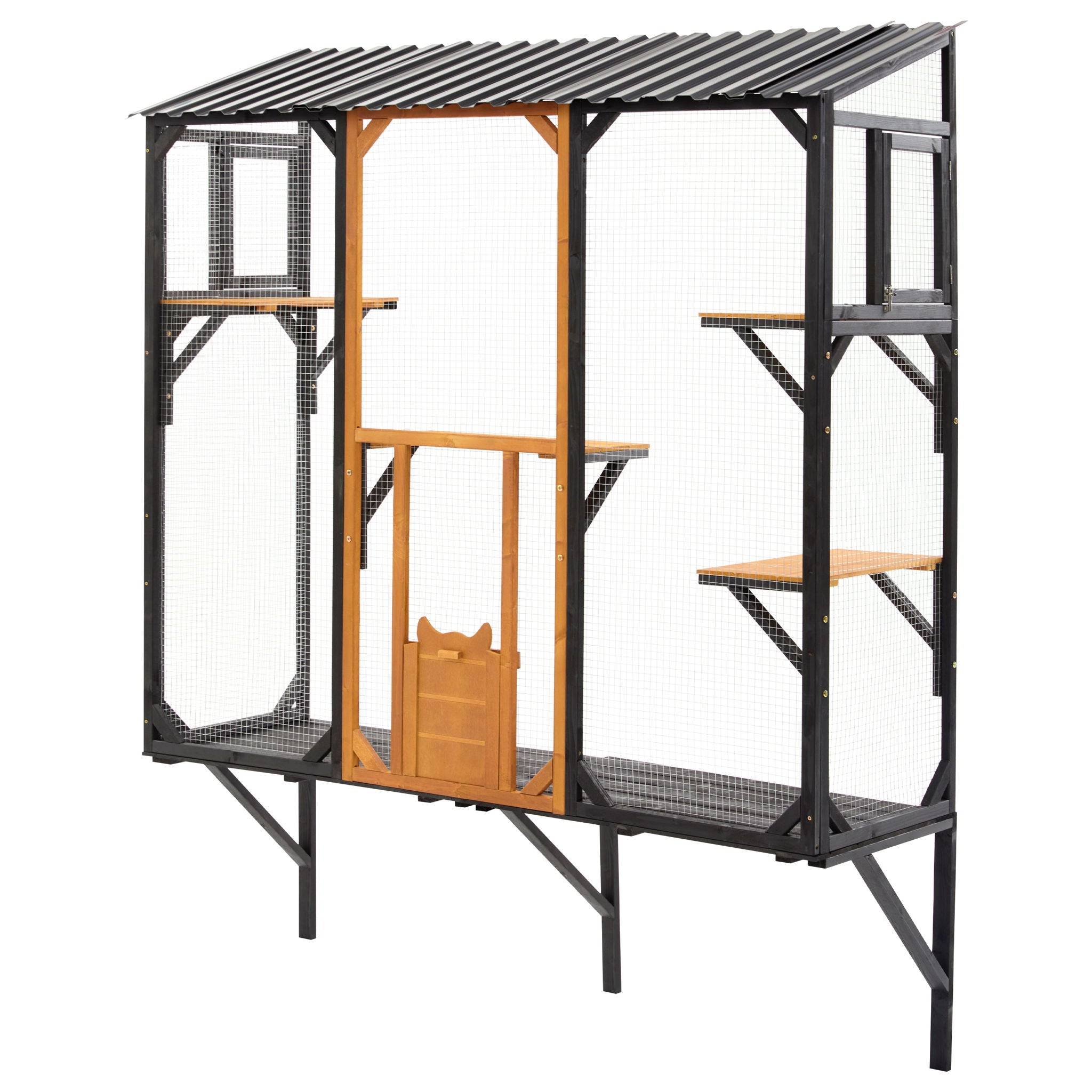 Outdoor Cat Catio With Platforms