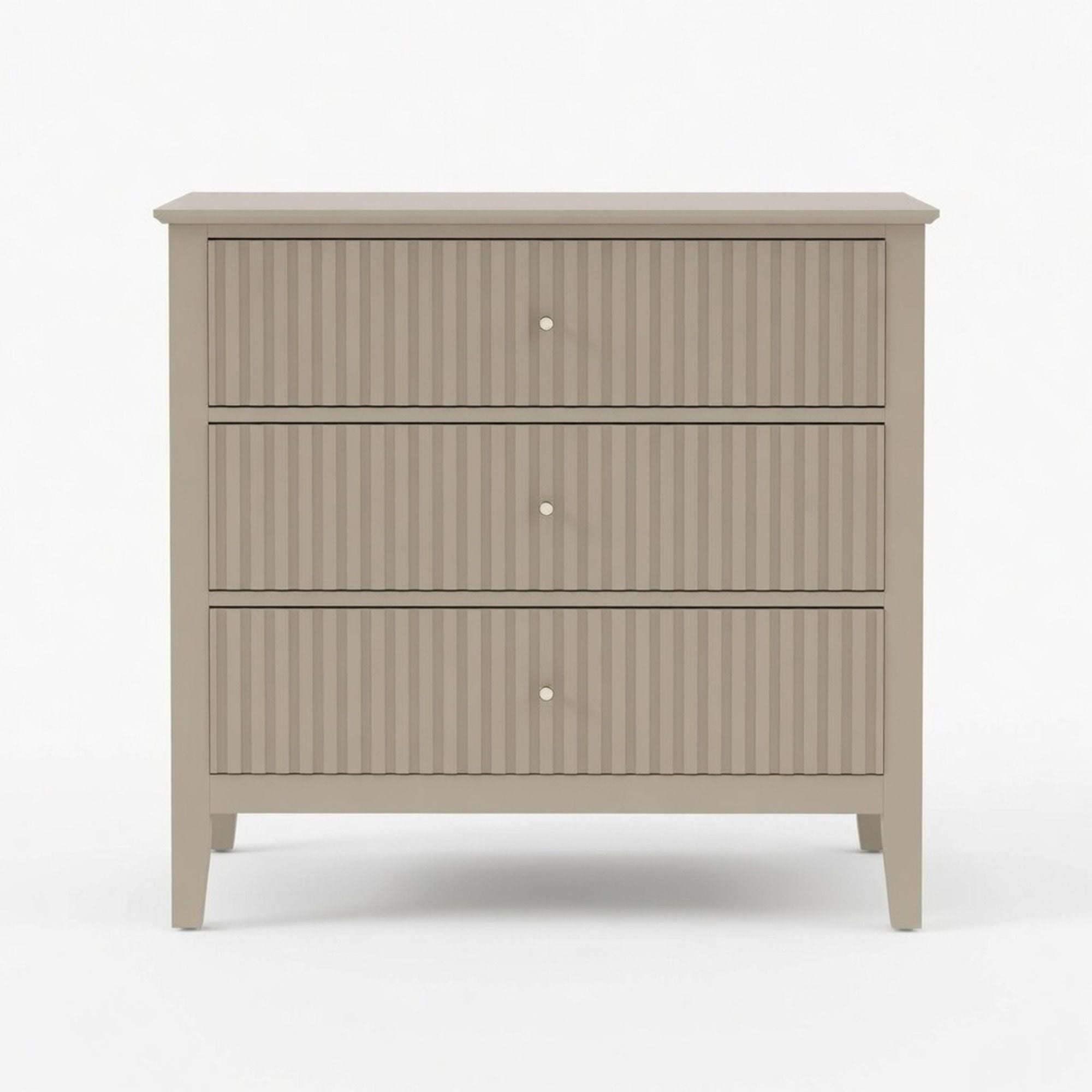 Fluted 3 Drawer Nightstand With Soft Close Slides
