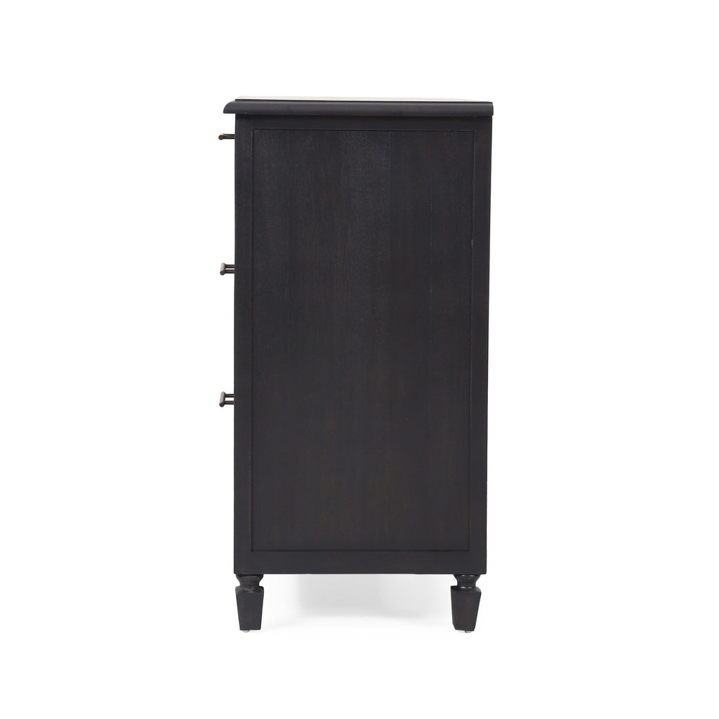 Newell - Cane 3 Drawer Dresser - Dark Gray