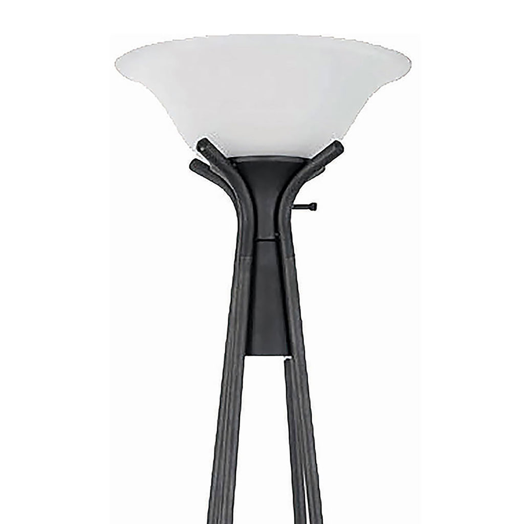 Sentinel - 3 Shelf Frosted Torchiere Floor Lamp With Shelves - Black