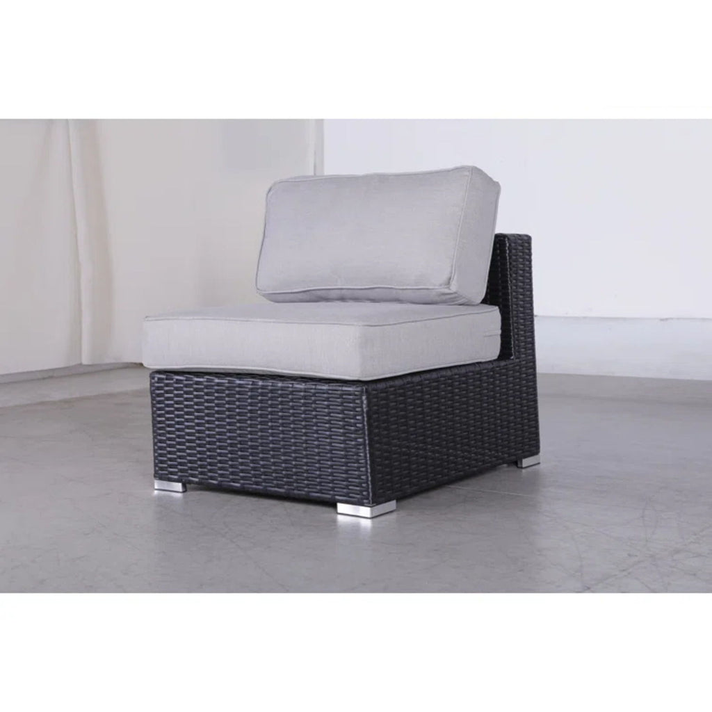 Luxurious Wicker Patio Sectional With Weather Resistant Sunbrella Cushions