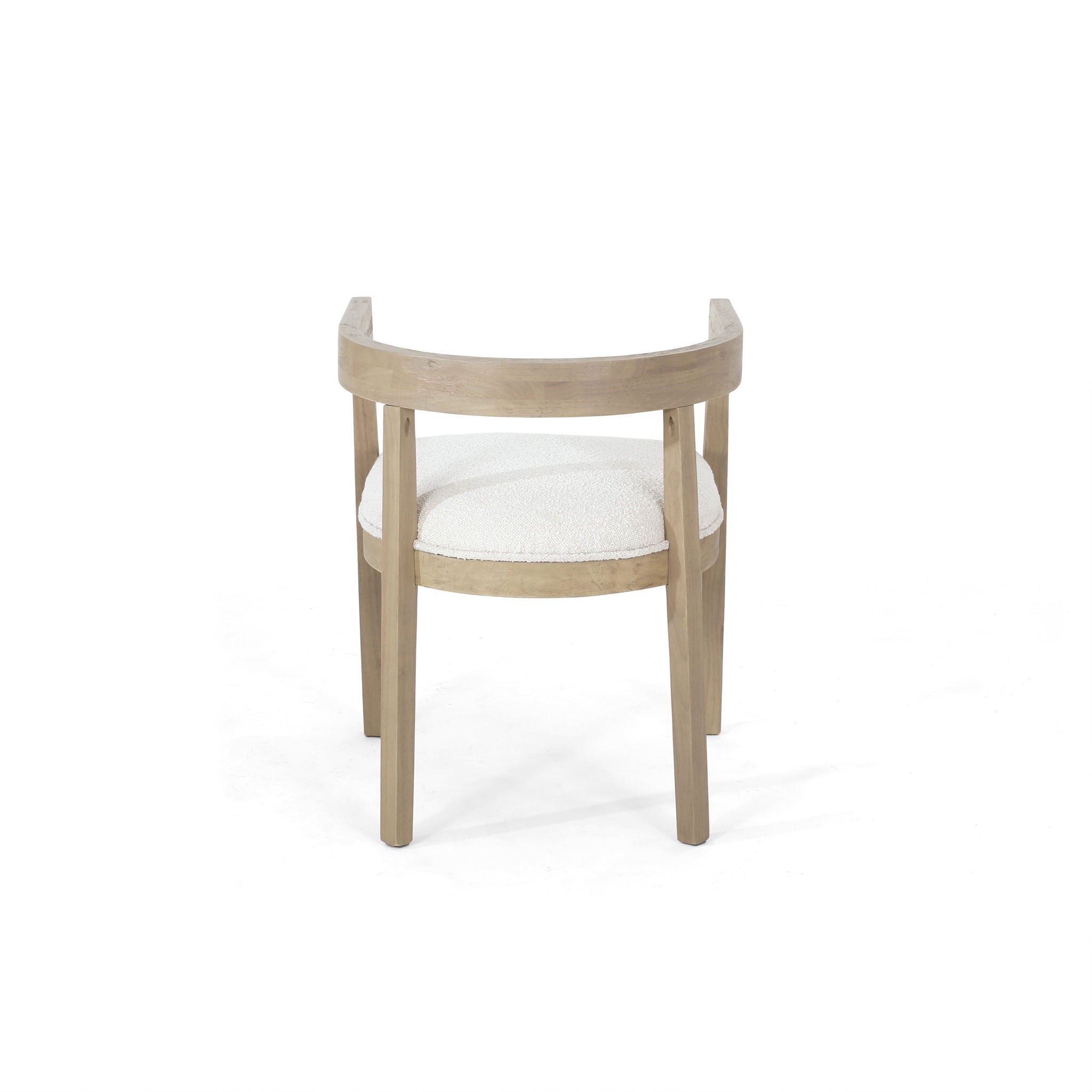 Modern Mid Century Dining Arm Chair Set With Upholstered Frame - Natural