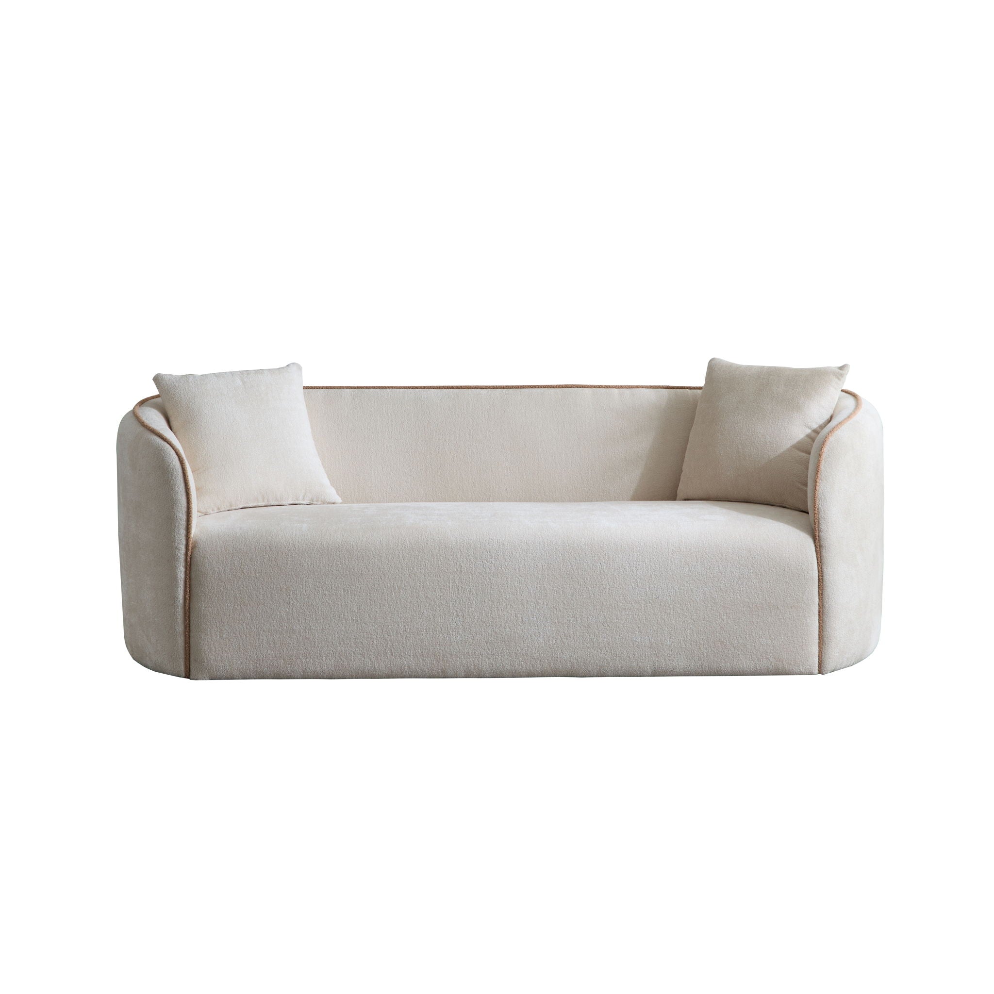 Coral - Curved Sofa, 3 Seater, Living Rooms, Bedrooms, Apartment Office - Beige
