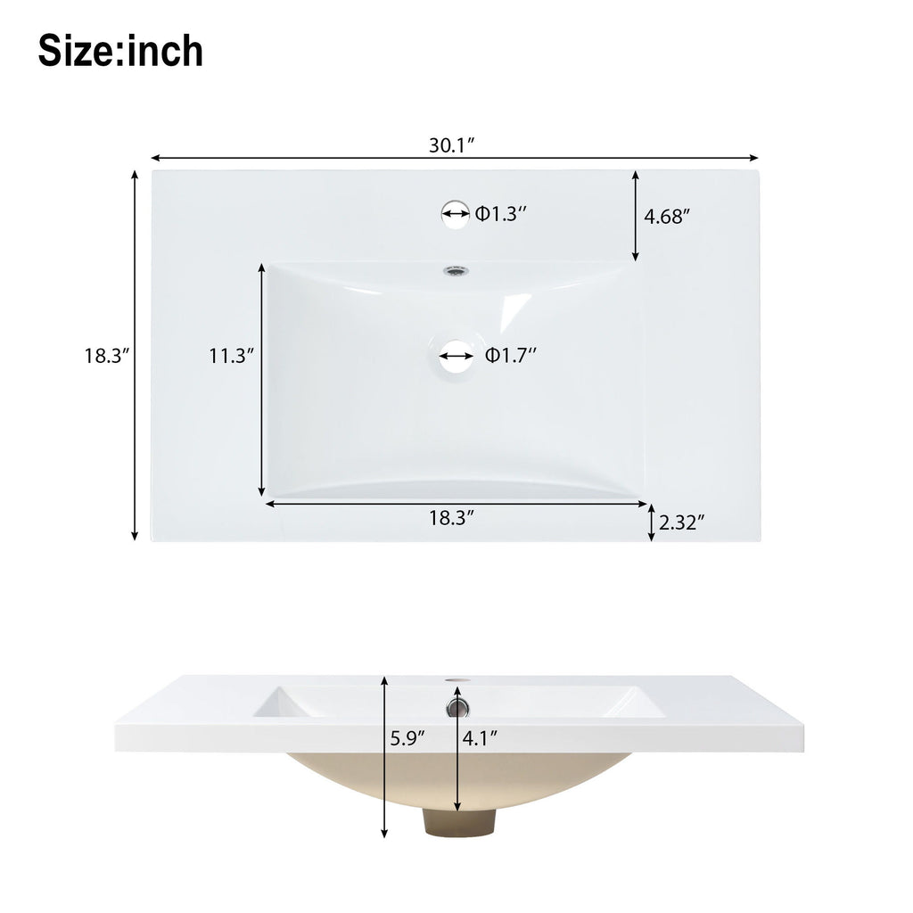 Bathroom Vanity Set With Sink, Combo Cabinet, Bathroom Storage Cabinet, Solid Wood Frame