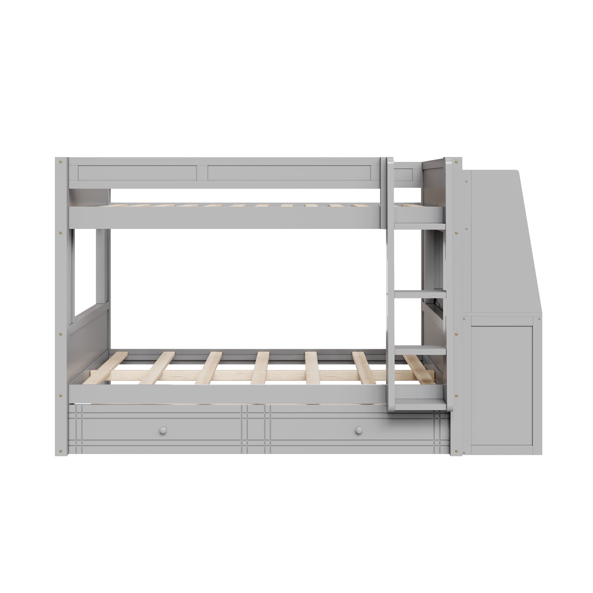 Multifunctional Bunk Bed With Desk, Bookshelves