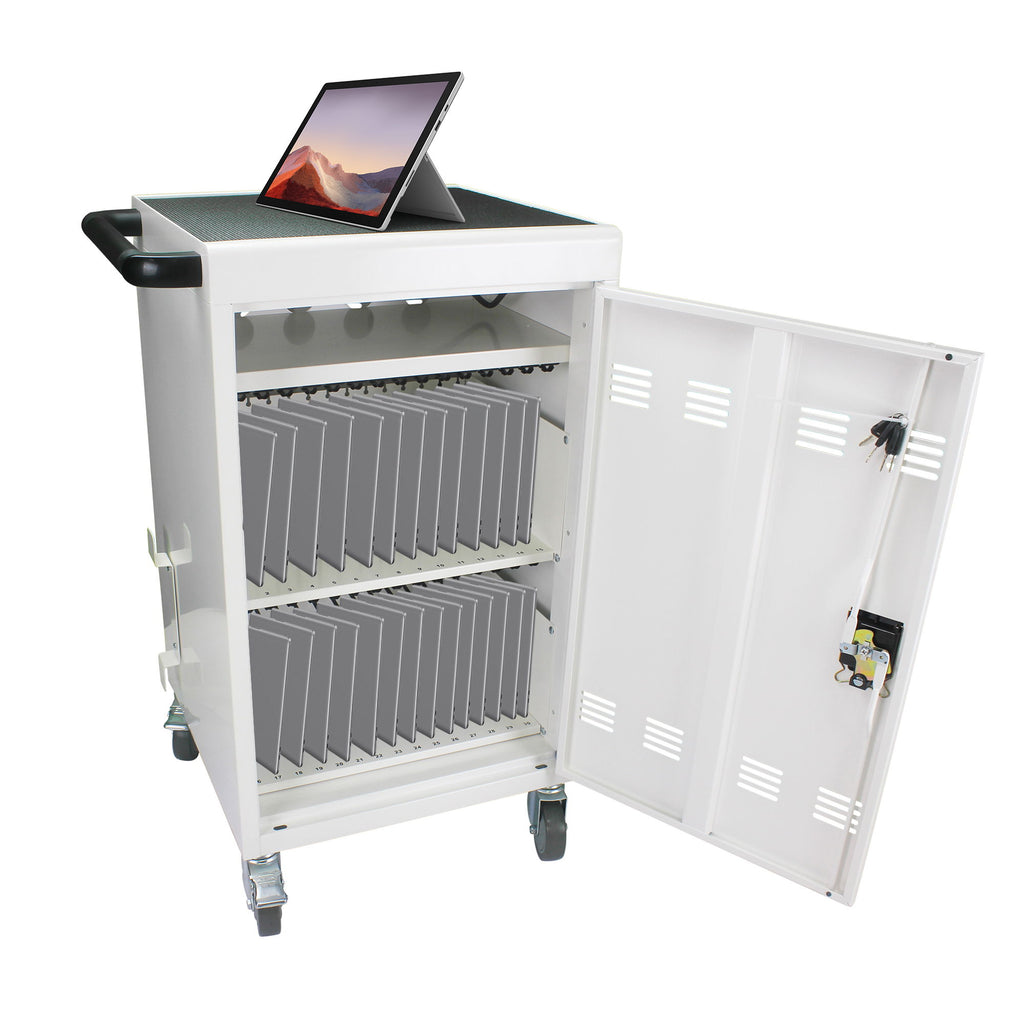 Mobile Charging Cart Station For book, Tablet And Laptop Computer With Power Strip Included