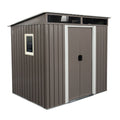 Outdoor Metal Storage Shed With Window Transparent Plate W540S00011 - Gray