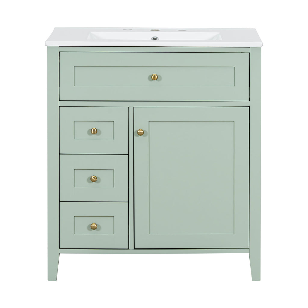 Modern Bathroom Vanity With Sink, 3 Drawers And Adjustable Shelf