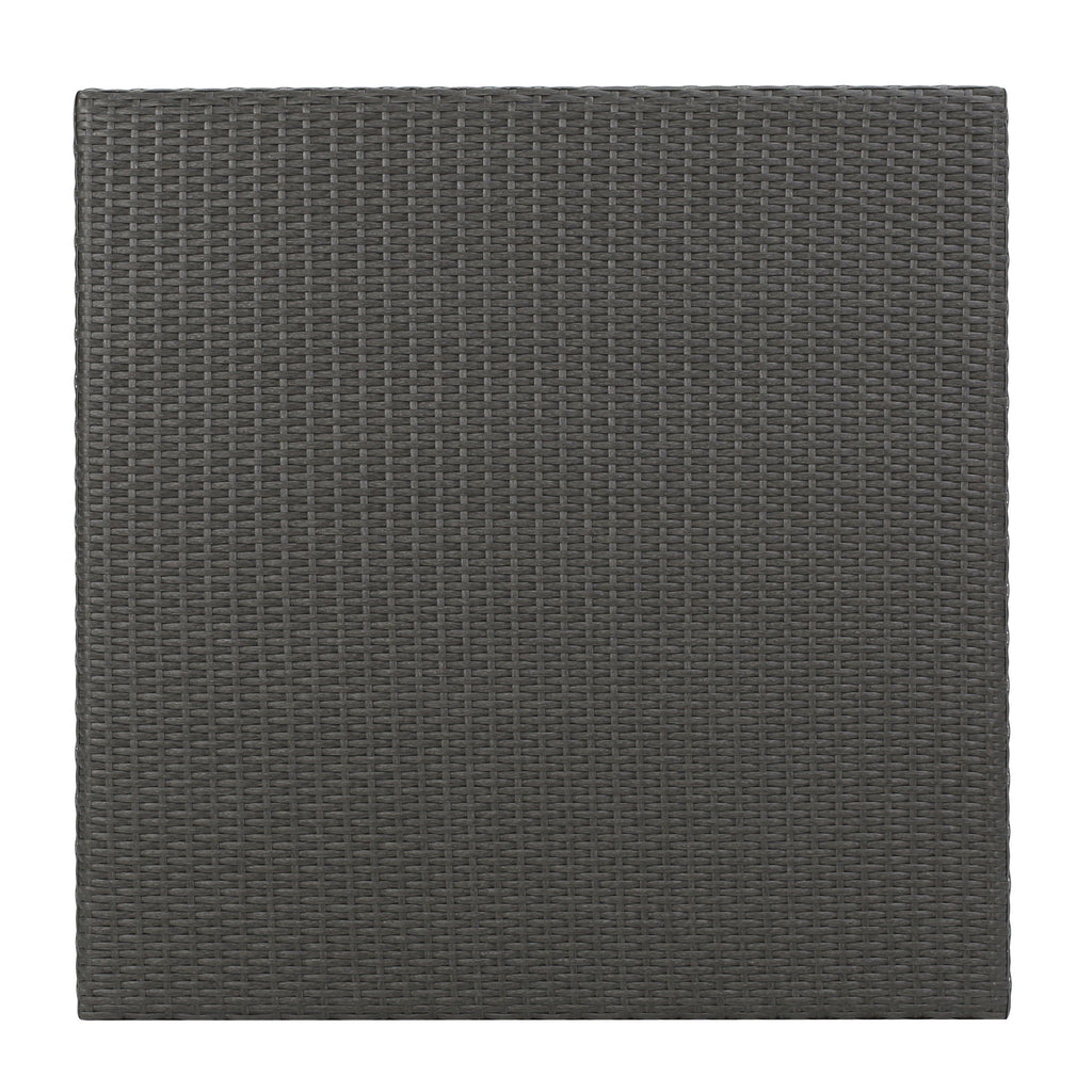 Outdoor Rattan Square Dining Table With 4 Legs - Gray