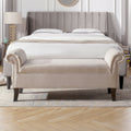 Kathy - Roll Arm Entryway Accent Bench - Sky Neutral Beige