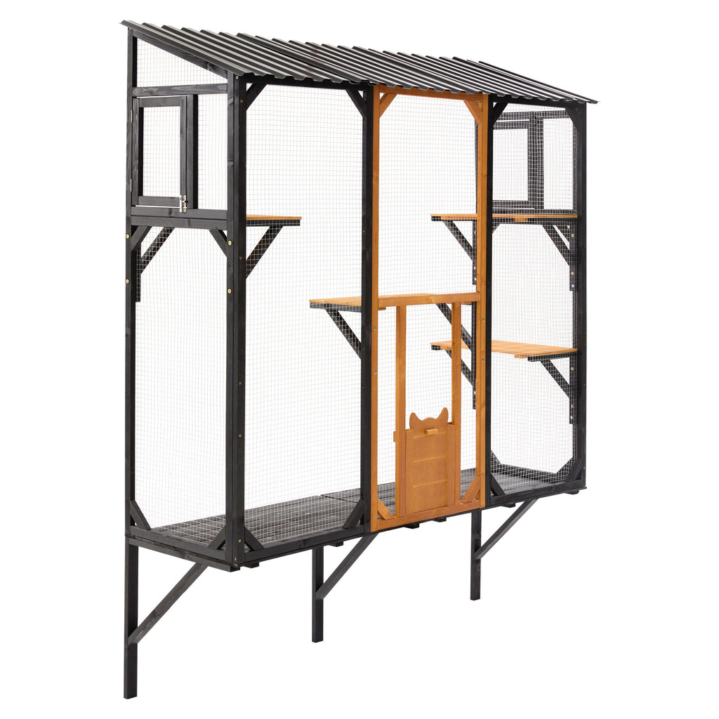 Outdoor Cat Catio With Platforms