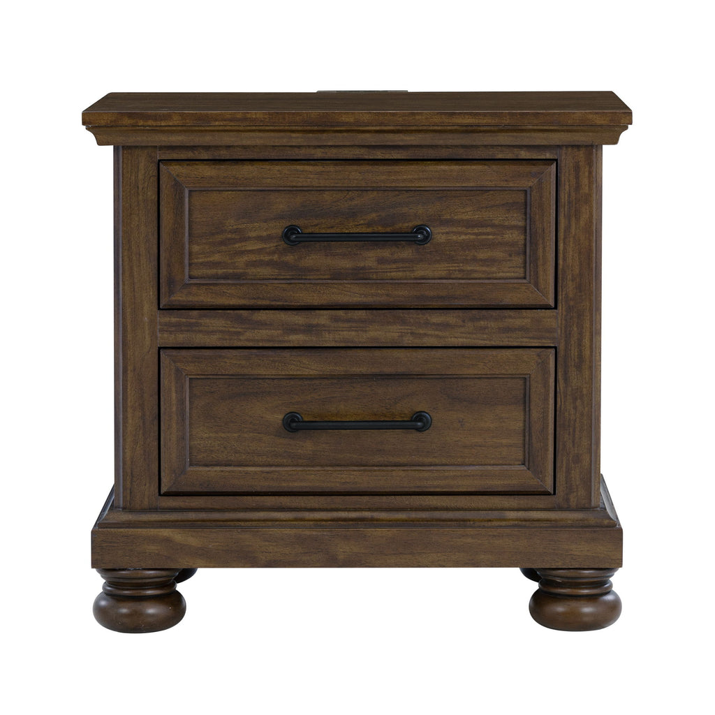 2 Drawer Nightstand With USB Charging Station
