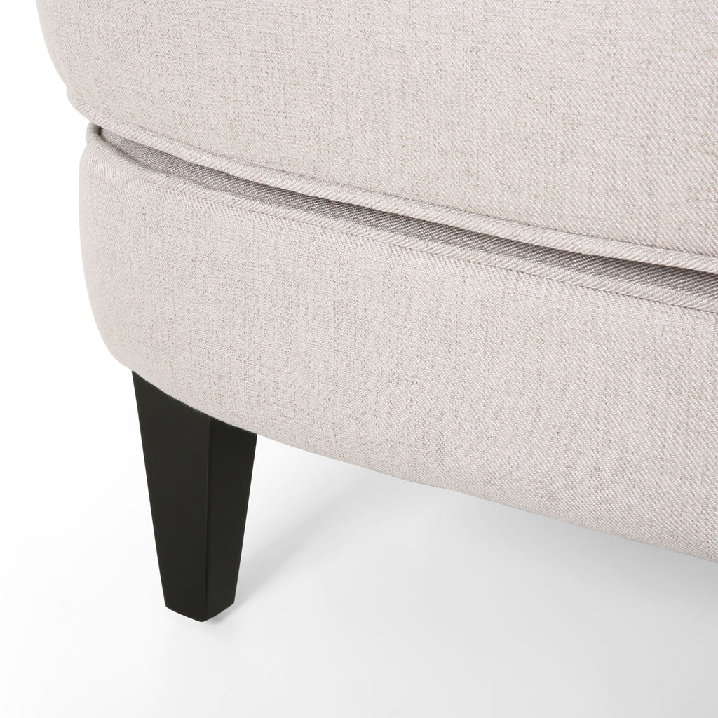 Stylish Club Chair And Ottoman Set With Birch Legs - Wheat