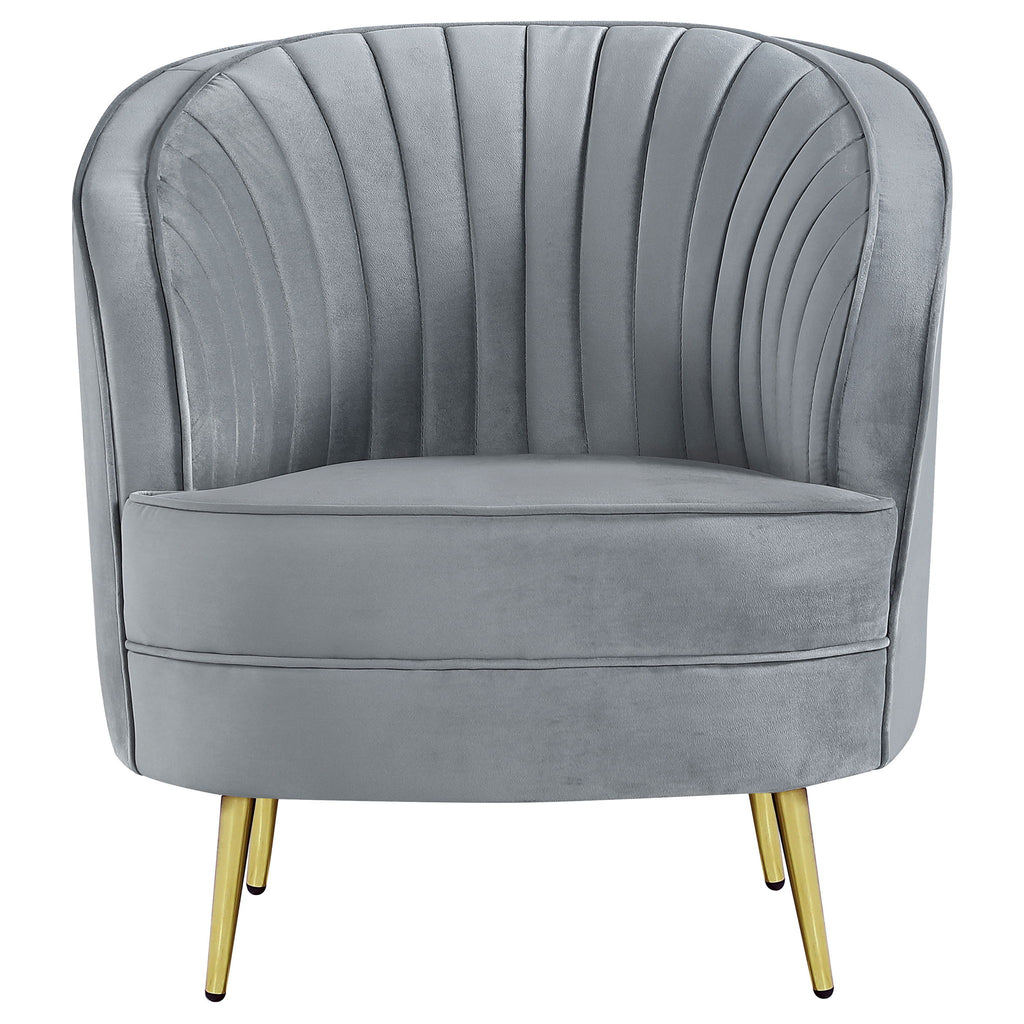 Sophia - 3 Piece Upholstered Channel Tufted Sofa Set - Gray