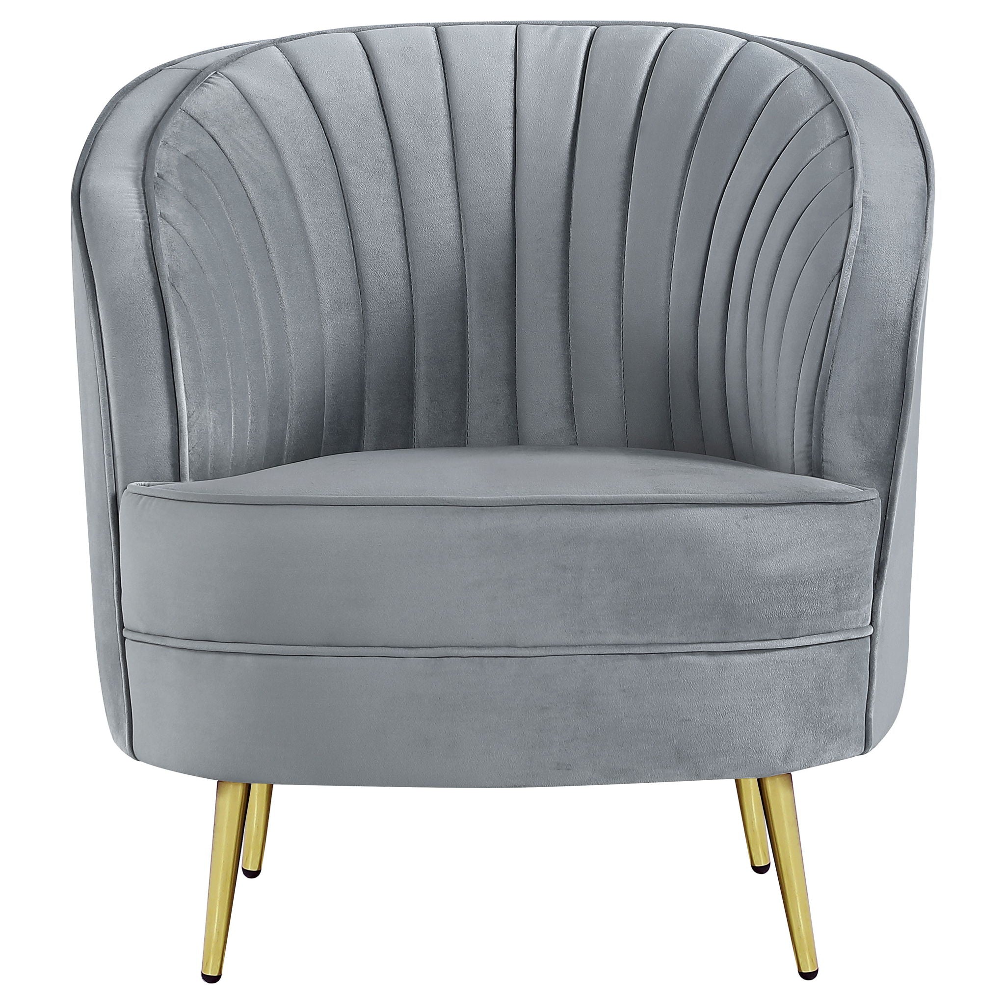 Sophia - 3 Piece Upholstered Channel Tufted Sofa Set - Gray