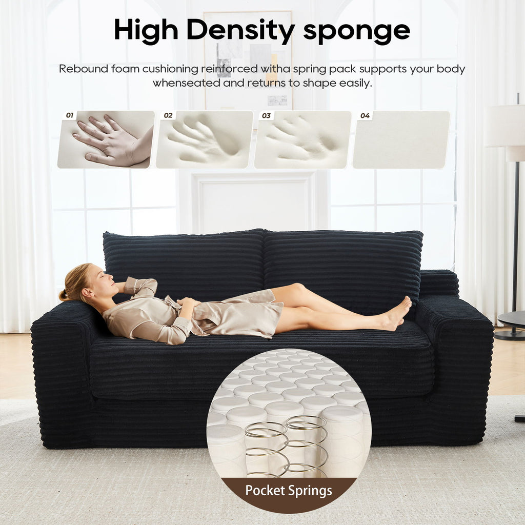 Convertible Loveseat Sofa Bed With Memory Foam & Steel Frame