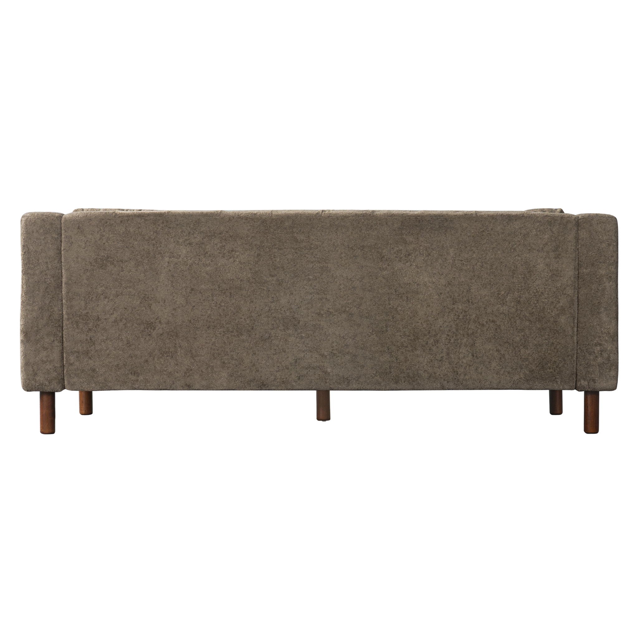3 Seater Sofa With Square Arms, Tufted Pillow Back For Living Room