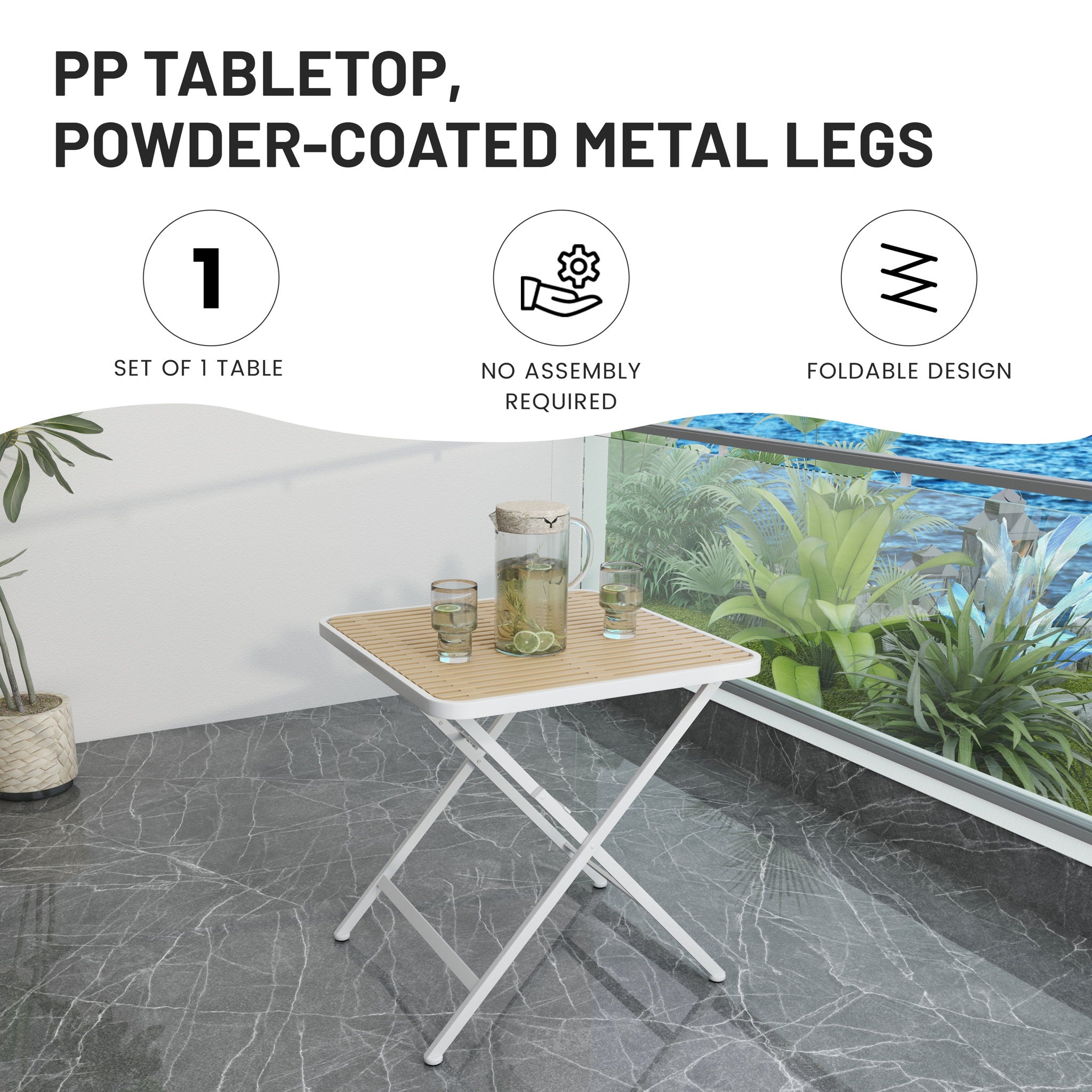 2 Pack Lounge Chair Set & Folding Square Table