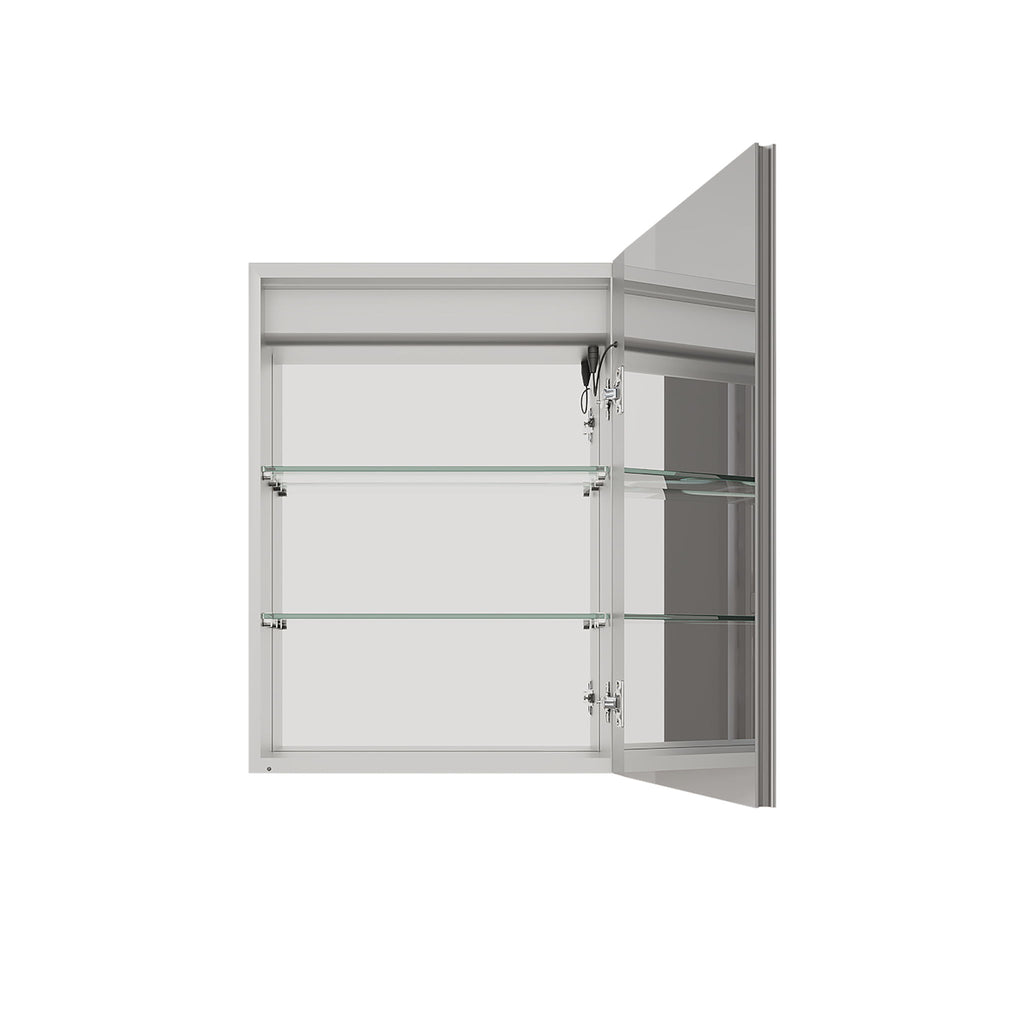 Bathroom Medicine Cabinet With LED Mirror, Anti-Fog, Waterproof, 3000K~6000K Single Door Lighted Bathroom Cabinet With Touch Swich