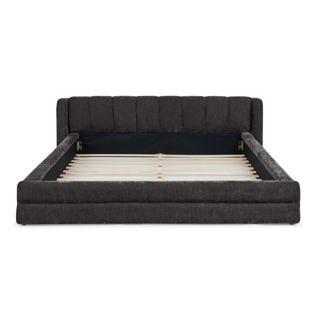 Modern Upholstered Bed Frame With Thick Fabric And Headboard