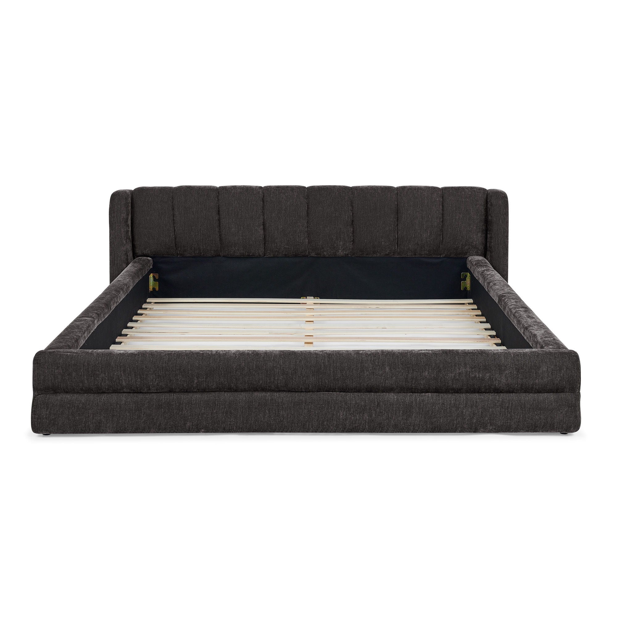 Modern Upholstered Bed Frame With Thick Fabric And Headboard