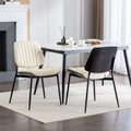 Dining Chairs (Set of 2) Mid-Century Modern Retro Chair With Walnut Bentwood Back Upholstered Seat Metal Legs Adjustable Foot For Kitchen Dining Room Chairs
