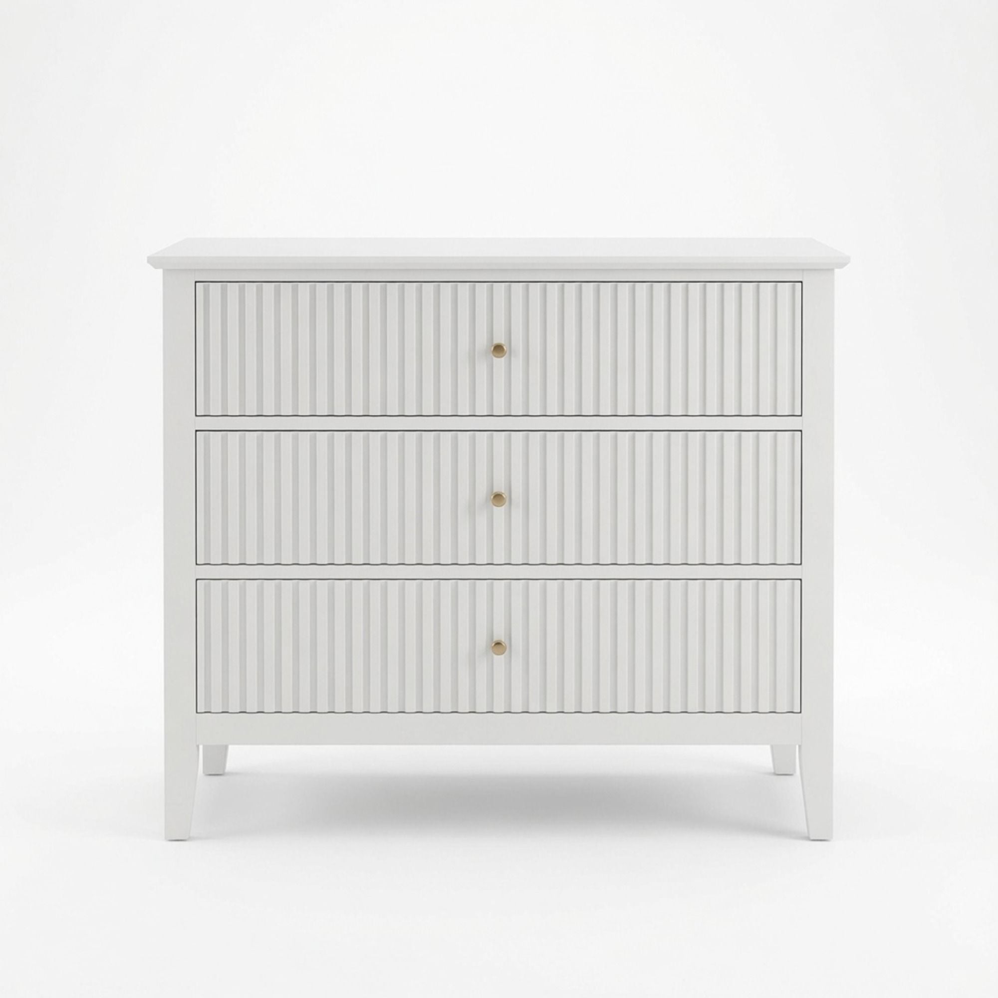 3 Drawer Nightstand, Wide With Soft Close Slides - White