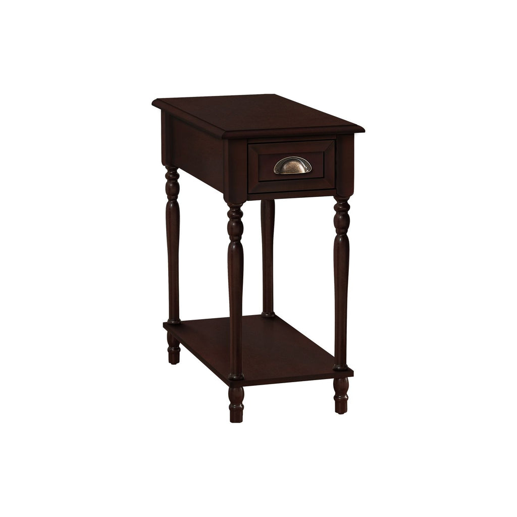 Accent Side Table, 2 Tier, Storage Drawer, Stylish Traditional Design