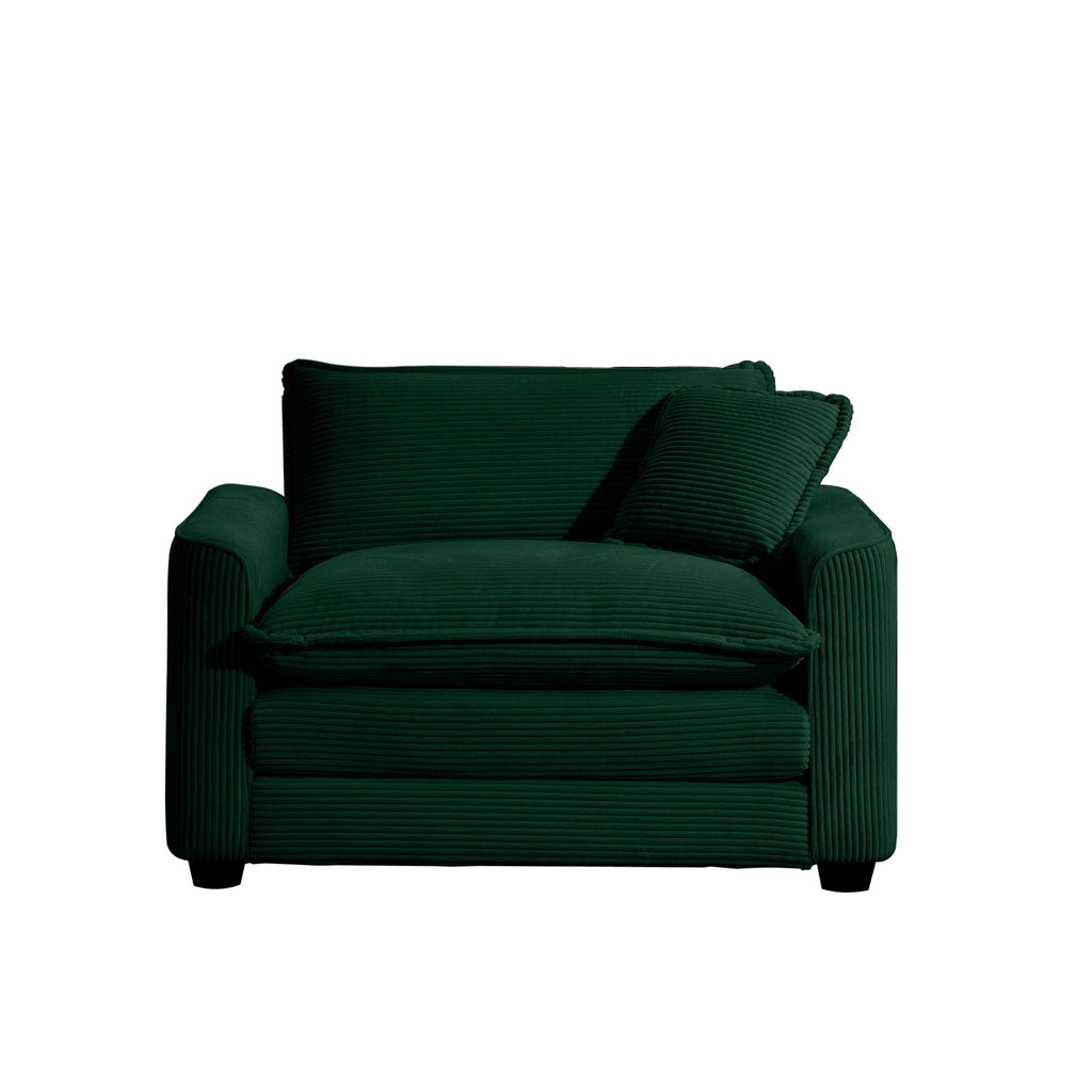 Modern Classic Fabric Single Chair Deep Seat Sofa With Pillow