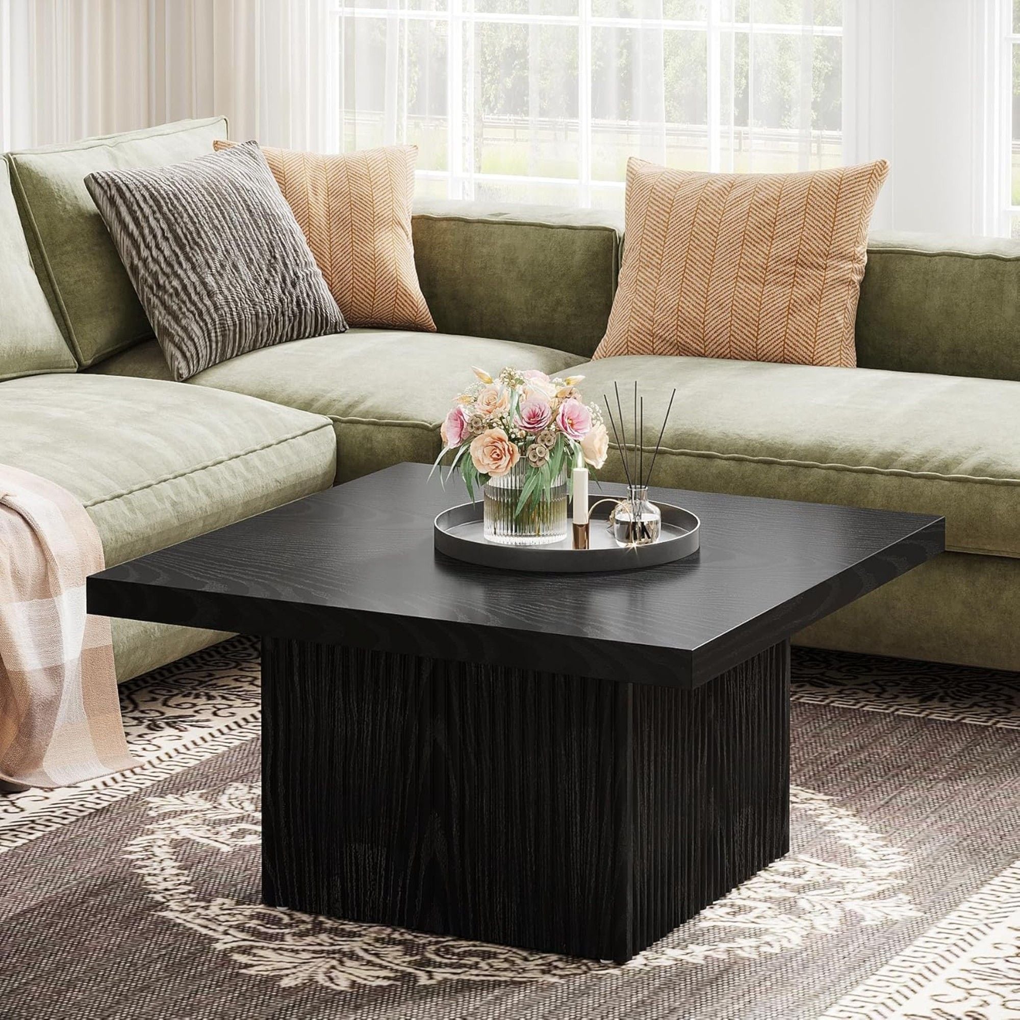 Modern Fluted Square Coffee Table