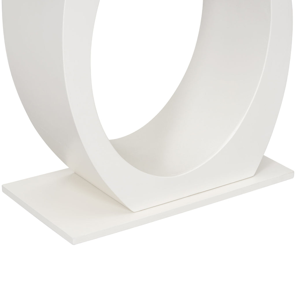 Console Table With Oval Base And Reinforced Bottom Plate