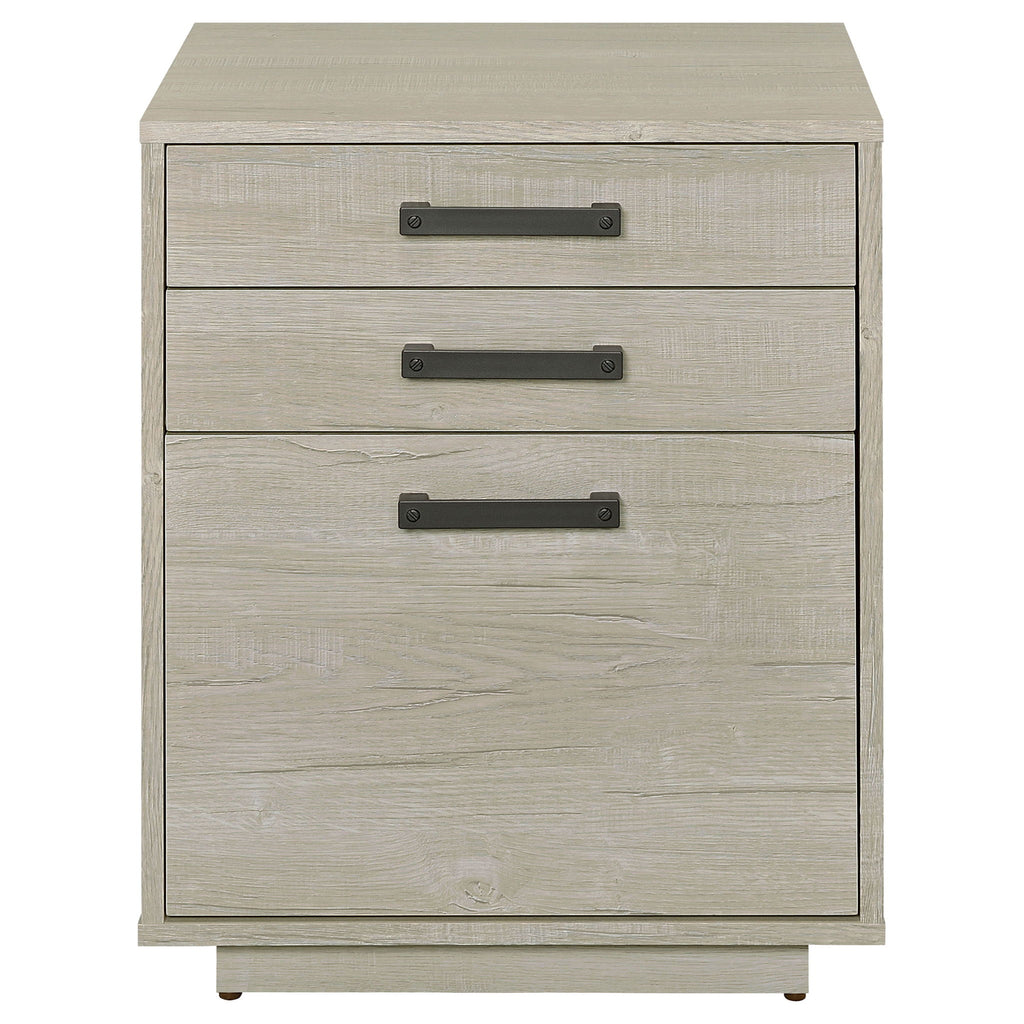 Loomis - 3 Drawer Home Office File Cabinet - White / Gray