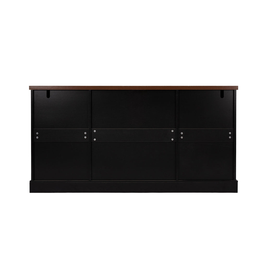 Barn Door Storage Cabinet With 2 Drawers & Door Rack, Adjustable Shelves