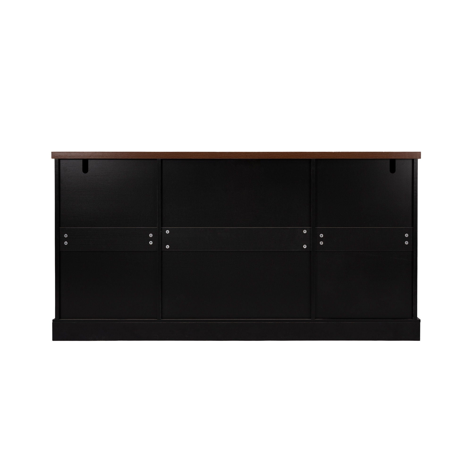 Barn Door Storage Cabinet With 2 Drawers & Door Rack, Adjustable Shelves
