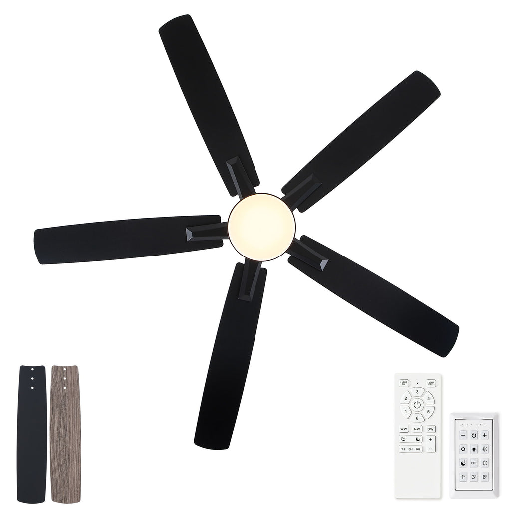 Mordern Flush Mount Ceiling Fan With Light And Remote Control
