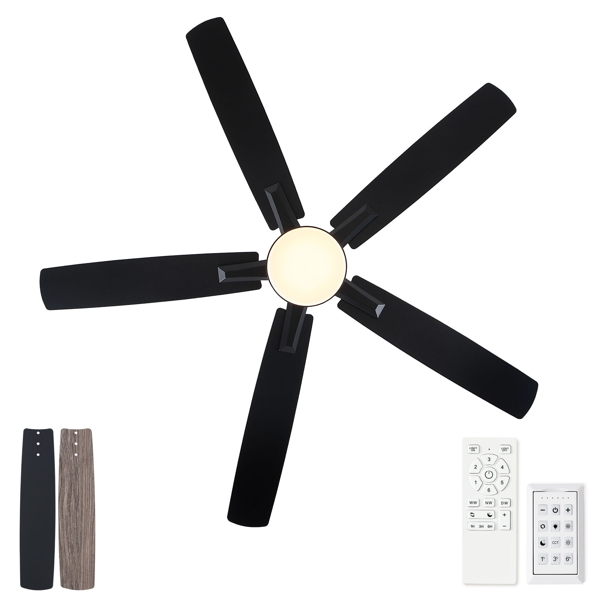 Mordern Flush Mount Ceiling Fan With Light And Remote Control