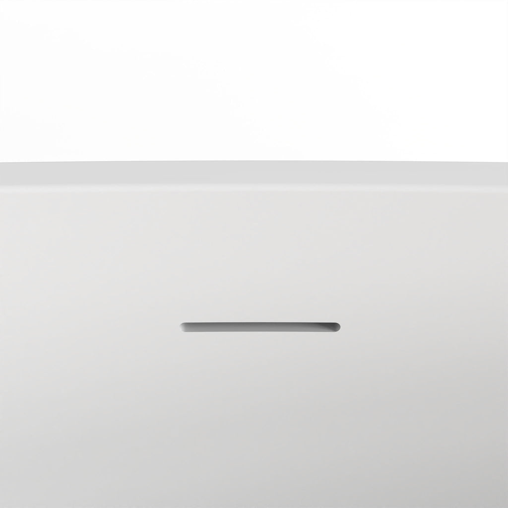 Solid Surface Soaking Freestanding Bathtub For Bathroom - Matte White