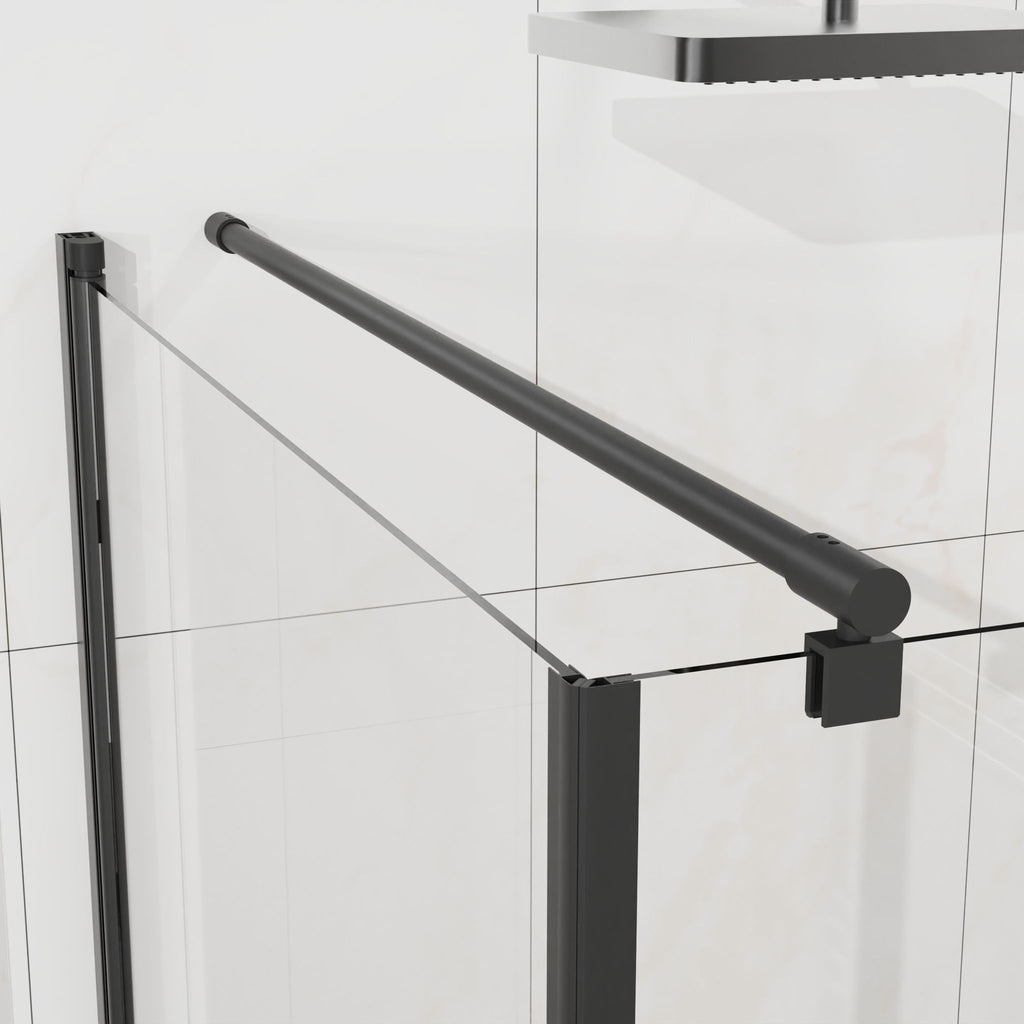 Goodyo - Frameless Corner Shower Door - Matte Black