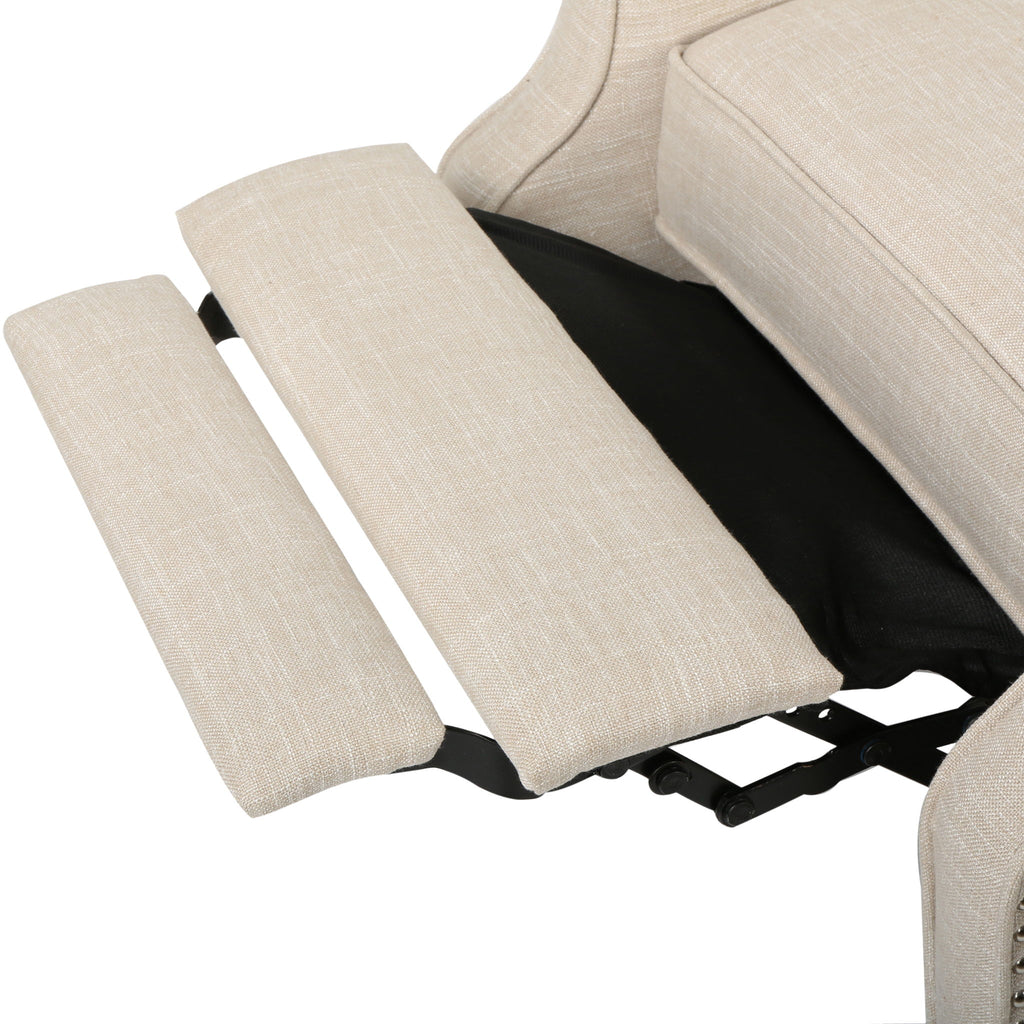 Armchair Recliner With Pushback Mechanism And Wingback Design