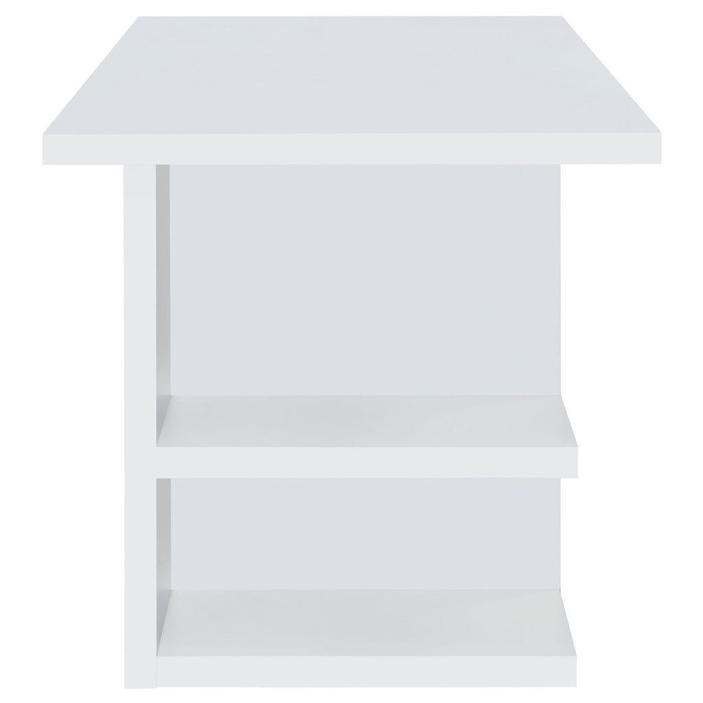Hannah - 4 Shelf Writing Desk With Open Shelving - White