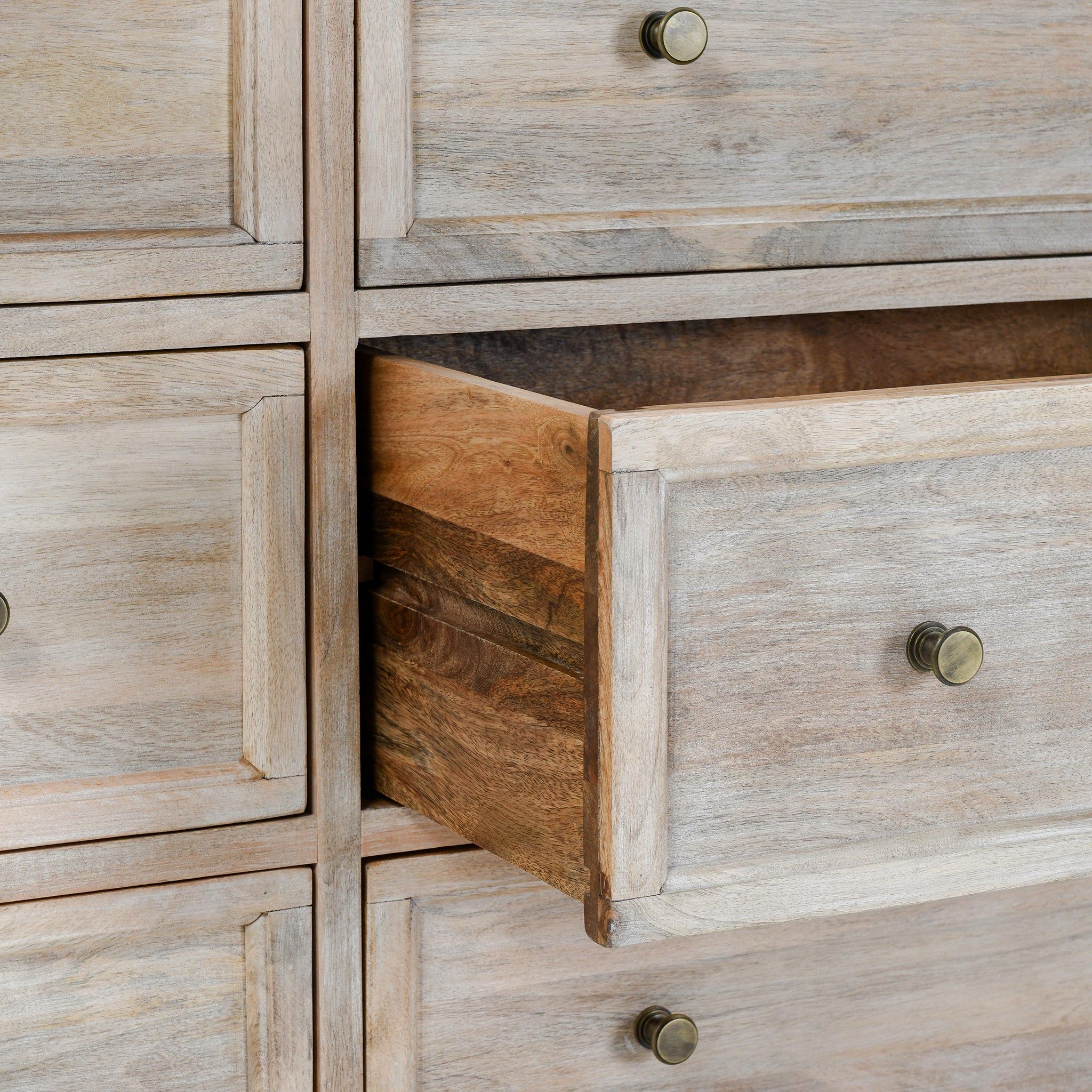 Adelaide - 9 Drawer Dresser - Natural Cream Wash