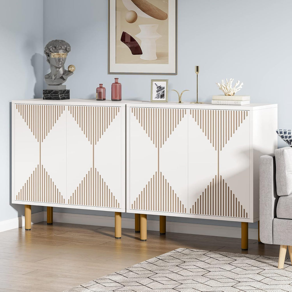 Sideboard Buffet Cabinet, 59.06" Storage Cabinet For Living Room - White