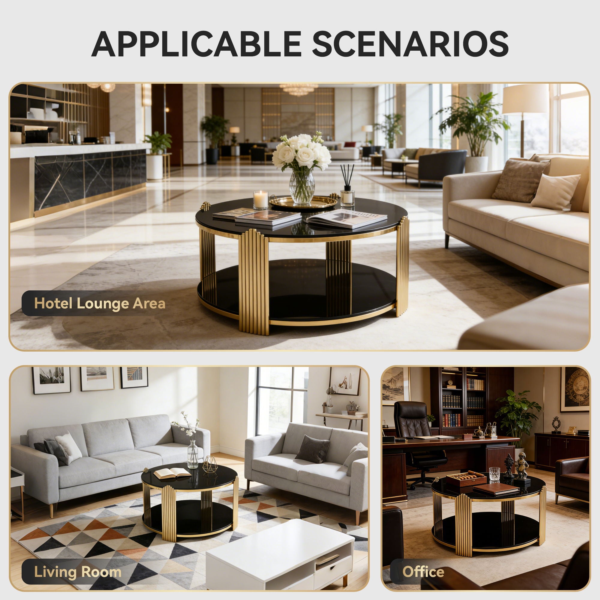 Round Table With Double Layer Storage