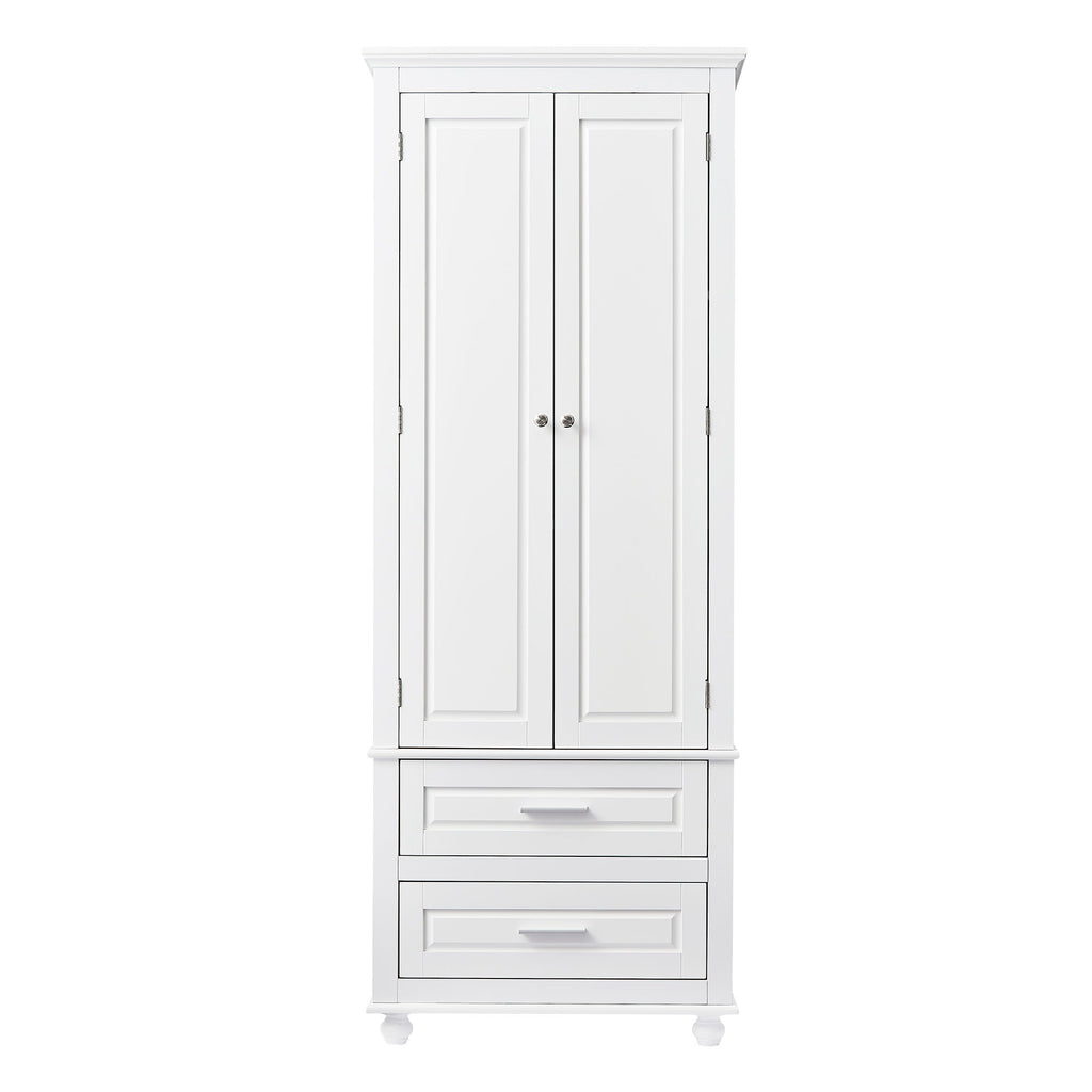 Tall Storage Cabinet With 2 Drawers For Bathroom